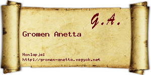 Gromen Anetta névjegykártya